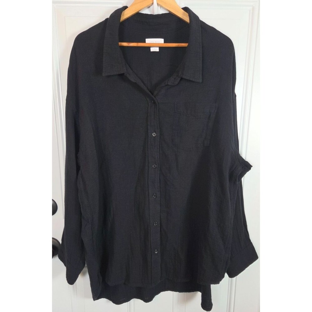 Aritzia Little Moon Button-Up Sail Shirt Size L Gauzy Oversized Organic Cotton